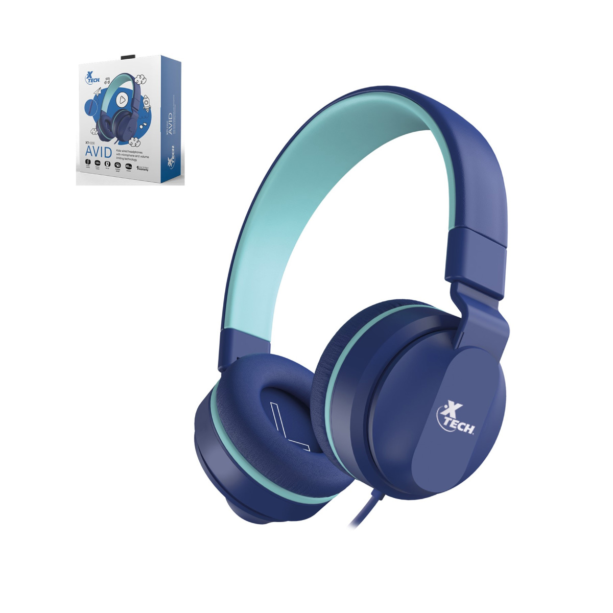 Xtech Cutie - Auriculares Alámbricos Para Niños, 3,5mm Plug, Azul,  (Xth-356)/A49845 - dudu
